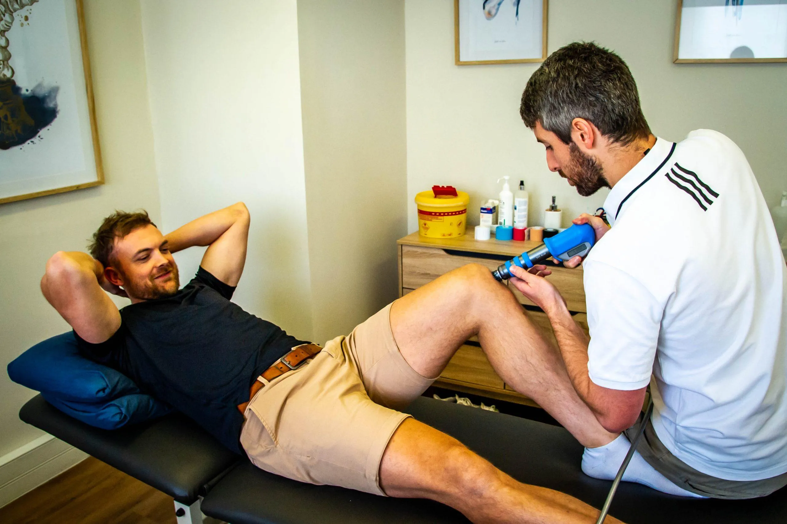 High-power laser therapy being administered